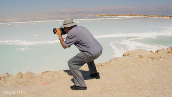 Photographing Southern Basin of Dead Sea