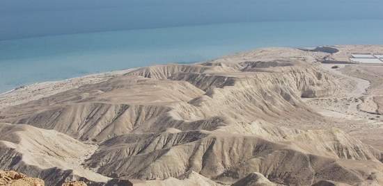 View of Dead Sea over Mountains