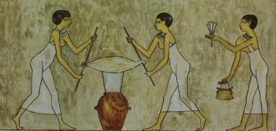 Wall Painting of Perfume Production in Ancient Egypt