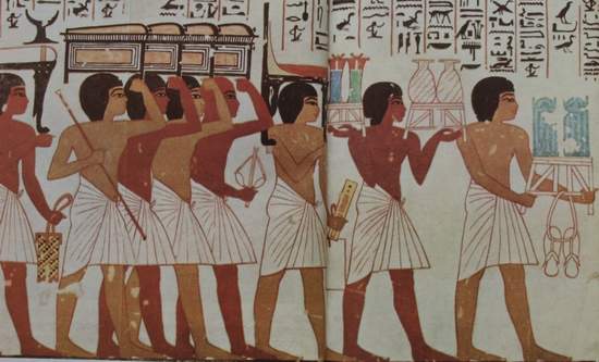 Egyptian wall painting of funeral