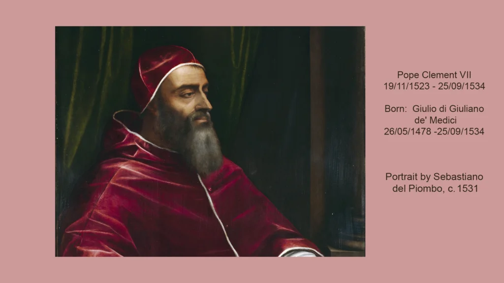 Pope Clement VII. Portrait by Sebastiano del Piombo, c. 1531